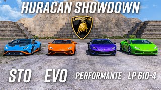 Lamborghini Huracan STO vs Huracan Performante vs Huracan Evo vs Huracan  Forza Horizon 5 [upl. by Nnaj]