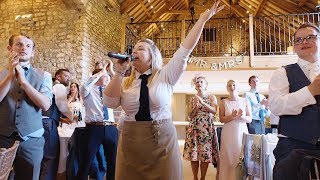 Wedding Surprise Singing Waiters  Priston Mill 31st August 2017 [upl. by Gregor541]