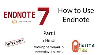 How to Use Endnote  Hindi Narration  End Note 7  Hands on EndNote  Referencing Software [upl. by Eolande]