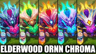 All Elderwood Ornn Chroma Skins Spotlight League of Legends [upl. by Afira]