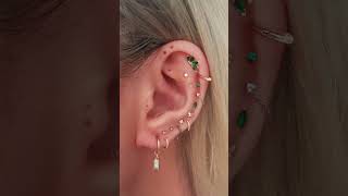 Stacked Cartilage Ear Piercing Curation Ideas with Gold Earrings [upl. by Loris]