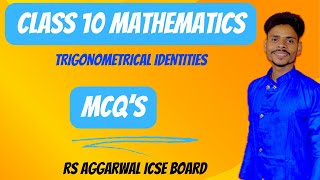 Class 10 maths trigonometrical identities mcq rs Aggarwal icse board icse maths youtube channel [upl. by Aruabea]