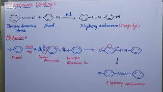 Diazonium coupling reaction with mechanism [upl. by Tarrsus]