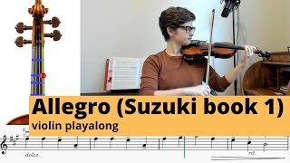 Allegro violin playalong Suzuki book 1 [upl. by Avot958]