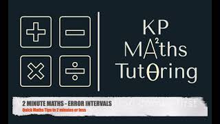 2 Minute Maths Error intervals [upl. by Menis]