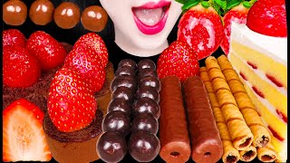 ASMR CHOCOLATE DESSERTS STRAWBERRY 초코 딸기 먹방 MUKBANG [upl. by Grani]