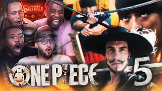 Mihawk vs Zoro was a MOVIE One Piece Netflix Live Action Ep 5 quotEat at Baratiequot REACTION [upl. by Ahsaekal]