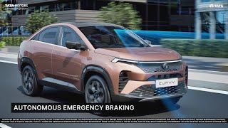 Autonomous Emergency Braking  Tata CURVV with ADAS [upl. by Nahsin]