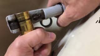 Replacing brass thru hull on Boston Whaler Montauk using flanging tool [upl. by Ihsar]