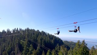 Grouse Mountain Ziplines  Valley Fly Over [upl. by Audri919]