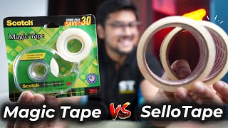 Scotch Invisible Magic Tape Vs SelloTape  Which is Best for Students  MEGA COMPARISON 🔥🔥 [upl. by Aikemal341]