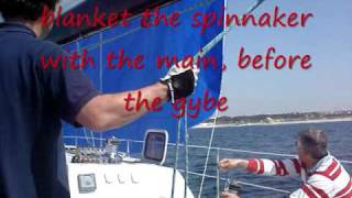 Gybing an Assymmetrical Spinnaker on quotthe Insidequot [upl. by Skipp]