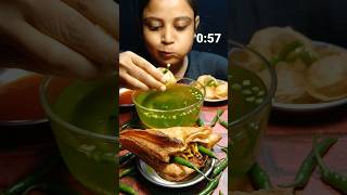 Golgappe  Green Chillies  Aloo Patties Challenge in 60 Seconds shorts [upl. by Guevara]