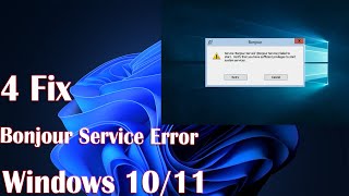 4 Fix Bonjour Service Error in Windows 1011 [upl. by Aivul]