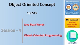 Java Object Oriented Concepts  Session4  Java Buzzwords amp Object Orientation [upl. by Zul904]