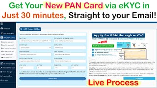 Paperless New PAN Card Apply With OTP o Biometric 2024  NSDL eKYC PAN Login Id Kaise Le 2024 [upl. by Ruthi]