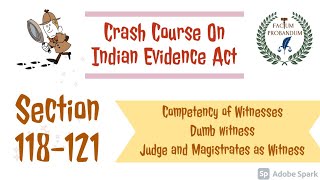 Section 118121 Of Indian Evidence Act 1872  Of Witnesses [upl. by Neirb834]