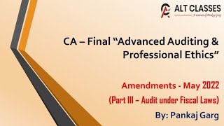 Final Audit  Amendments for May 22 Part III  Audit under Fiscal Laws [upl. by Lozar]