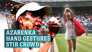 Wimbledon crowd erupts after player’s hand gesture [upl. by Atina]