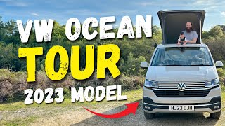 VW California Ocean Camper with ELECTRIC Pop Top Roof Tour [upl. by Nwahsram]