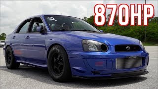 Subaru STI Quest for 8s  900HP 80 Drag Passes [upl. by Augusto]