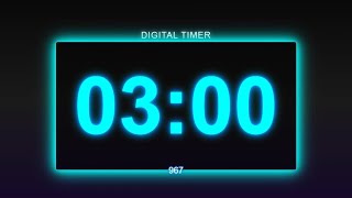 3 Minute Neon Digital Timer  Bright Countdown for Focus Study Workouts and Productivity [upl. by Sherrill740]