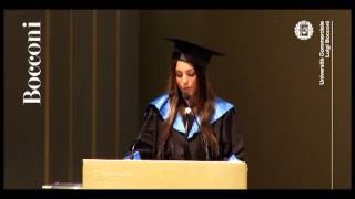 ALESSANDRA CESTARO DISCORSO DI LAUREA BOCCONI 2013youtube [upl. by Ettesel]