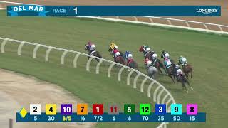 Lady Monclaire wins race 1 at Del Mar 9624 [upl. by Nosle]