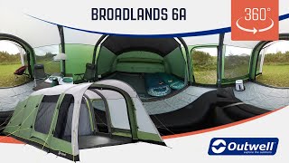 Outwell Broadlands 6A Air Tent  360 video 2019 [upl. by Yliram]