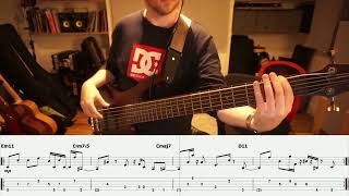 Daft Punk  Voyager Bass Cover  Playalong  Tab  Score [upl. by Ytirahs]