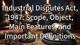 Industrial Disputes Act 1947 Scope Object Main Features and Important Definitions [upl. by Yseult]