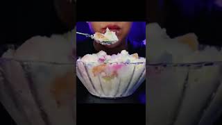 Snow ice crunch mukbang satisfying shorts shortvideo viralvideo [upl. by Allx]