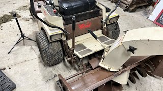 Grasshopper Snowblower Install  First Time swapping deck and blower [upl. by Enyt]