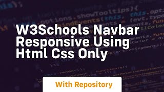 W3schools navbar responsive using html css only [upl. by Artus615]