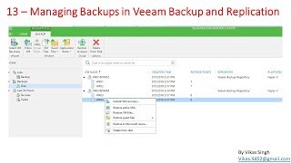 Veeam Advance Training  13  Managing Backups in Veeam Backup and Replication [upl. by Ynohta]