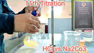 Titration  Determine the molarity of HCL by using standard slon of sodium carbonate 11thchemistry [upl. by Oba]