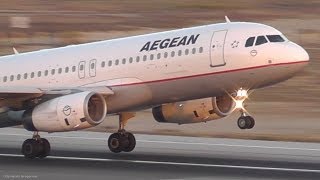 Aegean A320232 Smooth Evening Takeoff from LarnacaPeaceful Plane Spotting [upl. by Einal]