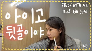 모닥불 ASMR 241128 공부 타임랩스  13H 37M  26세 뒷골이 땡길 나이 [upl. by Notnyw464]