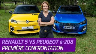 RENAULT 5 vs PEUGEOT e208 2024  le 1er MATCH des citadines électriques stars [upl. by Naimerej720]