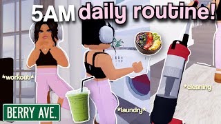 5am Daily Productive Routine 🧸  Roblox Berry Avenue Roleplay [upl. by Nylisoj]