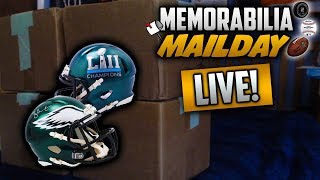 🔴 Memorabilia Mailday LIVE Opening FOUR Signed Eagles Super Bowl Mini Helmets [upl. by Tiffany]