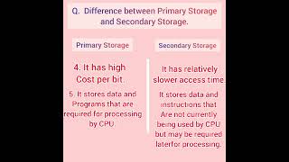 Difference between Primary Storage and Secondary Storage 2022 basic knowledge of computer [upl. by Des]