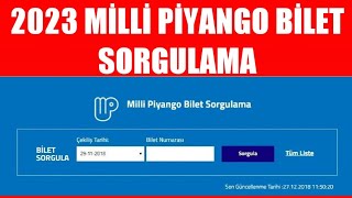 2023 MİLLİ PİYANGO BİLET SORGULAMA [upl. by Nine]