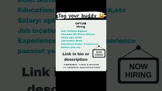 OPTUM is Hiring Software Engineers in Noida [upl. by Aihsenor]