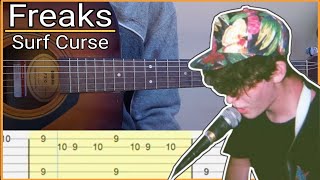 Surf Curse  Freaks Simple Guitar Tab [upl. by Yuille]