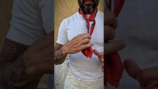 How to Tie a Mens Silk Neckerchief  Large Bandana Scarf [upl. by Aicad196]