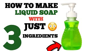 HOW TO MAKE LIQUID SOAP AT HOME WITH JUST 3 INGREDIENTS 💃 [upl. by Mauri]