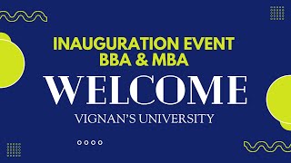 Inaugural and Orientation Program for Management Students at Vignans University mba management [upl. by Miarhpe]