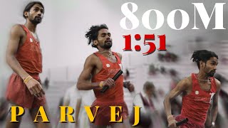 Parvej Khan 800m New Race Florida 38 Indoor Trackbryancollege Station Tx Texas AampM University [upl. by Cia]