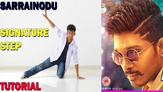 Allu Arjun  Sarrainodu Title Song  Signature Step Tutorial  Nishant Nair [upl. by Ylla]